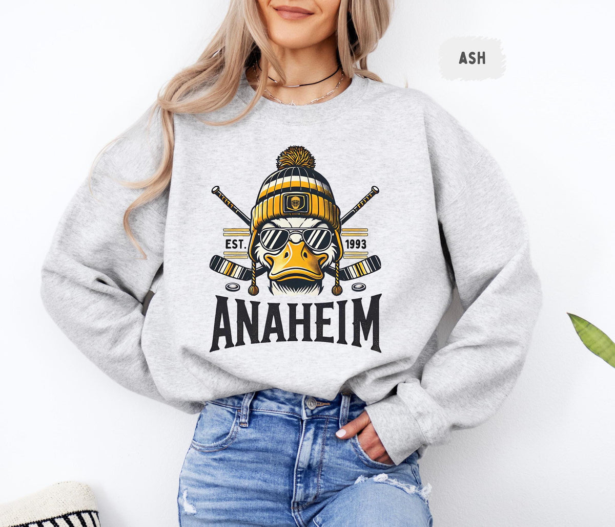 Anaheim Hockey Sweatshirt Unisex Crewneck Jumper Duck Team Fan Apparel Sports Lover Gift Long Sleeve Pullover Sweatshirt – Bold Style · Great Gift For Fans