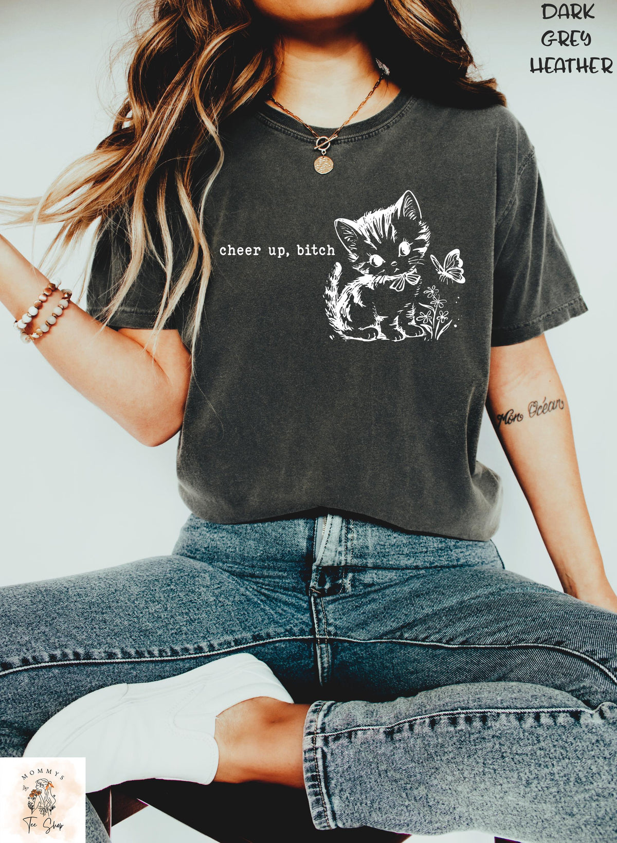 Cheer Up Bitch Baby Tee Funny Meme Crop Top Vintage Y2K Baby Tee Sarcastic Graphic Shirt Punk Aesthetic Tee Smut Bow Baby Tee Graphic Tee – Bold Style · Trending Graphic Apparel