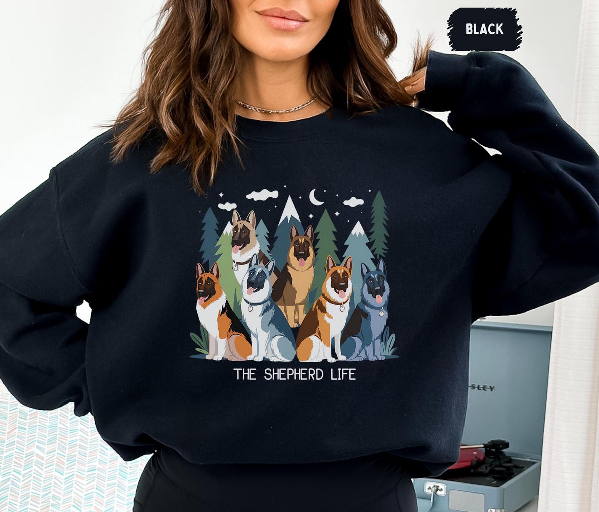 German Shepherd Sweatshirt Dog Lover Gift Animal Graphic Jumper Shpherd Owner Top Shep Canine Apparel Puppy Design Pullover Sweatshirt – Feel-Good Design · High-Quality Print