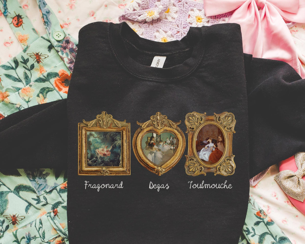Subtle Democratic Sweatshirt Art History Lover or Humanites Major Fragonard The Swing Edgar Degas Auguste Toulmouche Famous Paintings Sweatshirt – Fan Favorite · Top Pick For Any Outfit