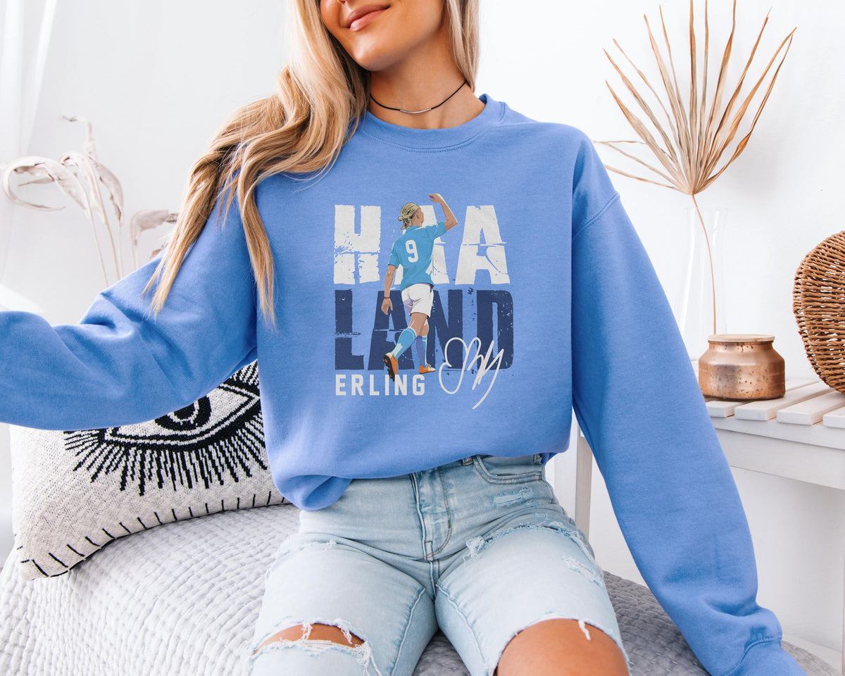 Haaland Vintage Retro Inspired Design Manchester Soccer Football Star Player Manchester Soccer Gift For Fans High Quality Unisex Graphic Tee – Cozy Vibes · Top Pick For Any Outfit