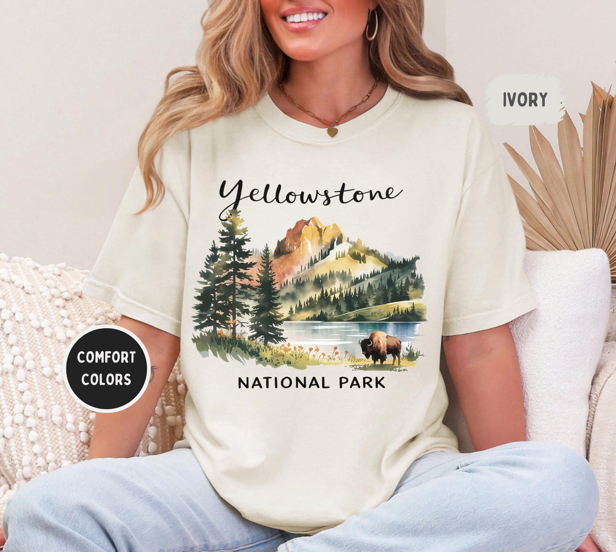 Yellowstone National Park Comfort Colors Tshirt Unisex Tee Nature Lover Gift Outdoor Enthusiast Shirt Adventure Apparel Retro Graphic Tee – Fan Favorite · Great Gift For Fans