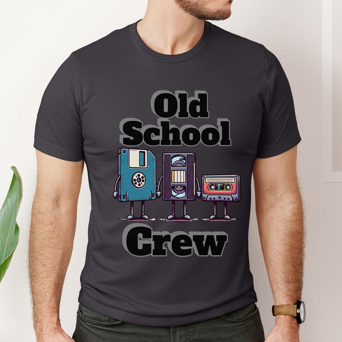 Old School Crew Tee Fun Retro T Shirt for Music Lovers Vintage Gift Casual Wear Music Festival Nostalgia Vibe Graphic Tee – Warm & Stylish · Must-Have Style