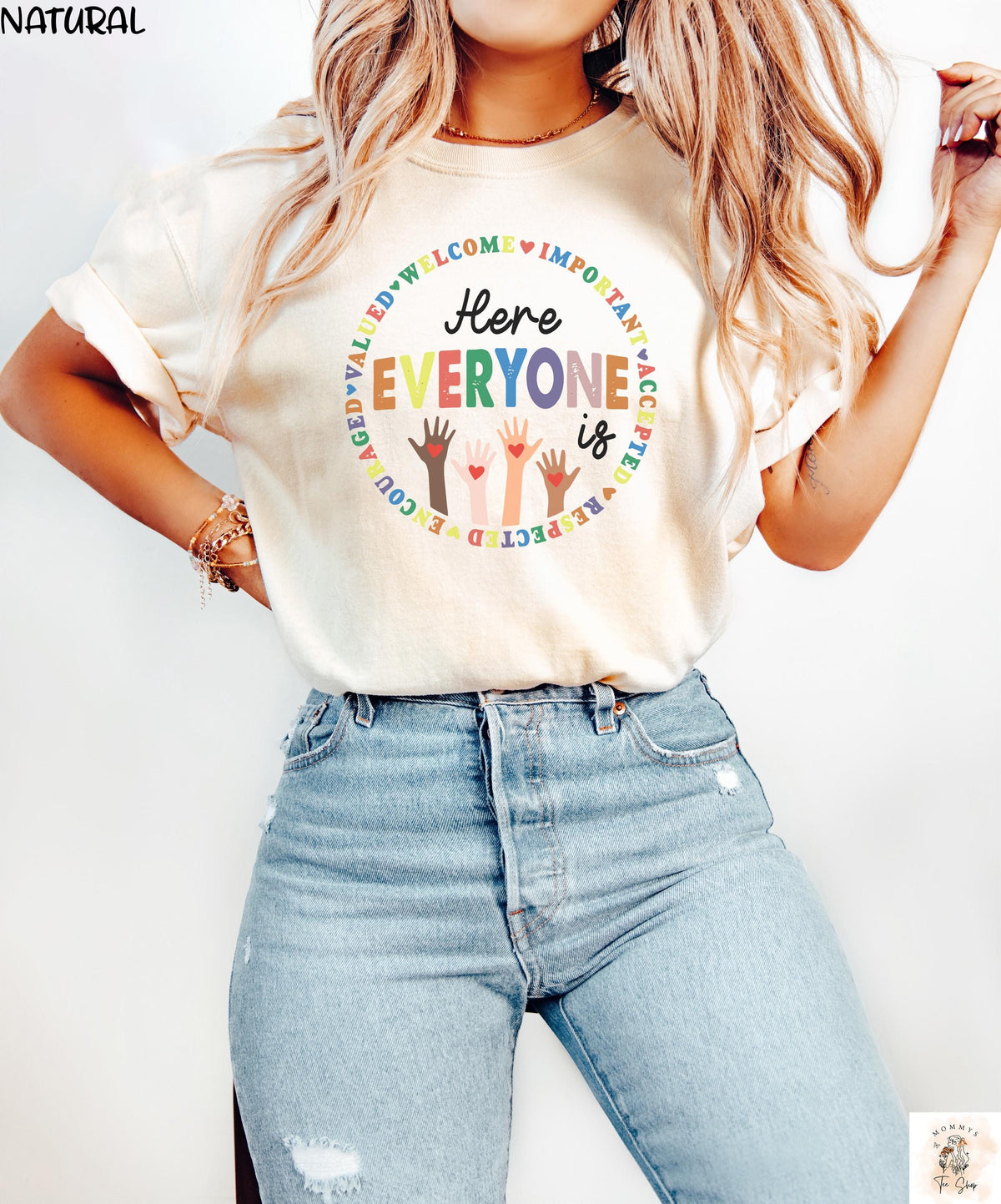 Everyone Is Welcome Here Shirt Idaho Teacher Tee Inclusion Equality Shirt Political Woman Graphic TeePride School ShirtTeacher Crewneck Graphic Tee – Warm & Stylish · Trending Graphic Apparel