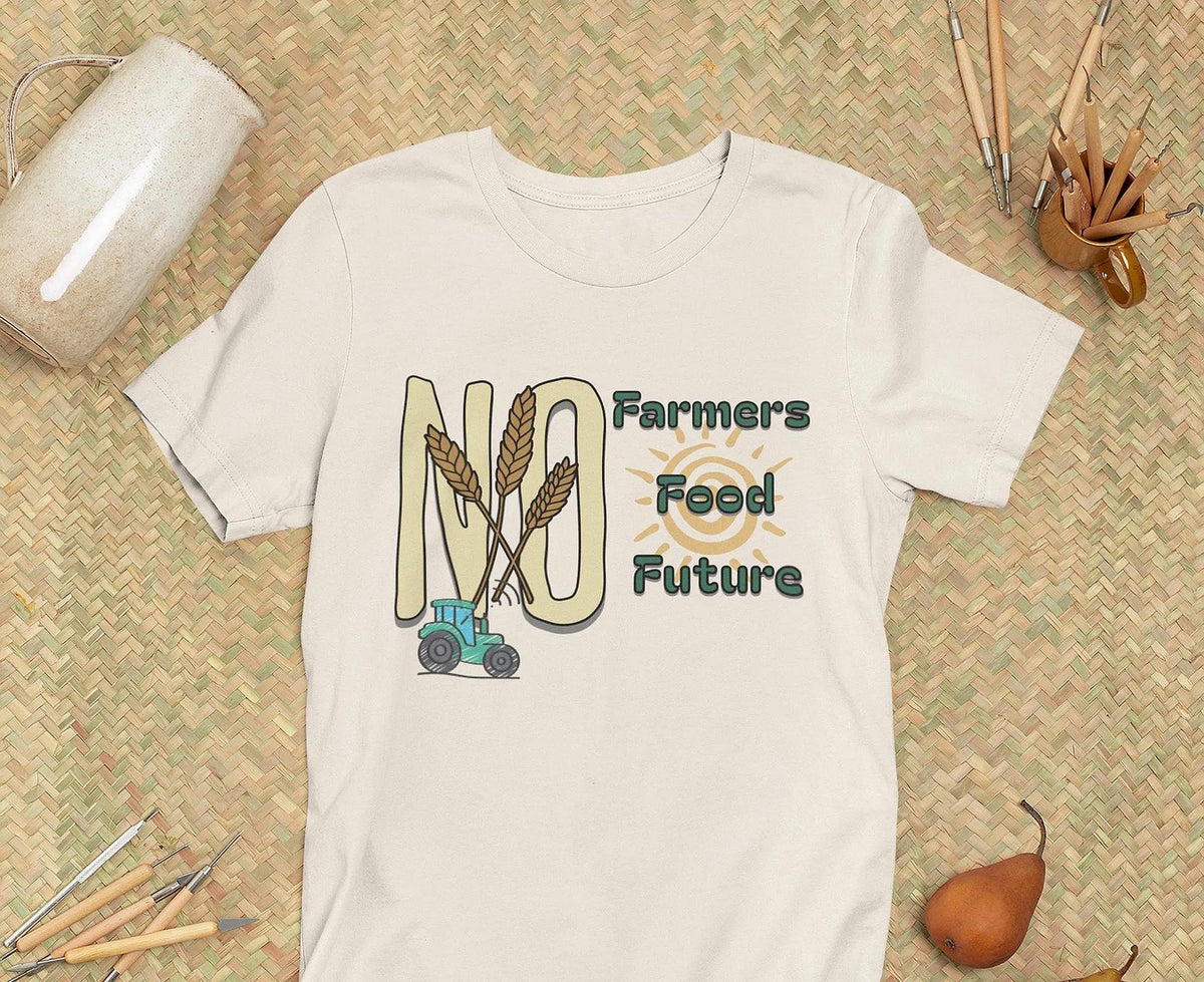 No Farmers No Food T Shirt Sustainable Agriculture Design Green Tractor Wheat Illustration Free Shipping USA Graphic Tee – Premium Graphic · Must-Have Style