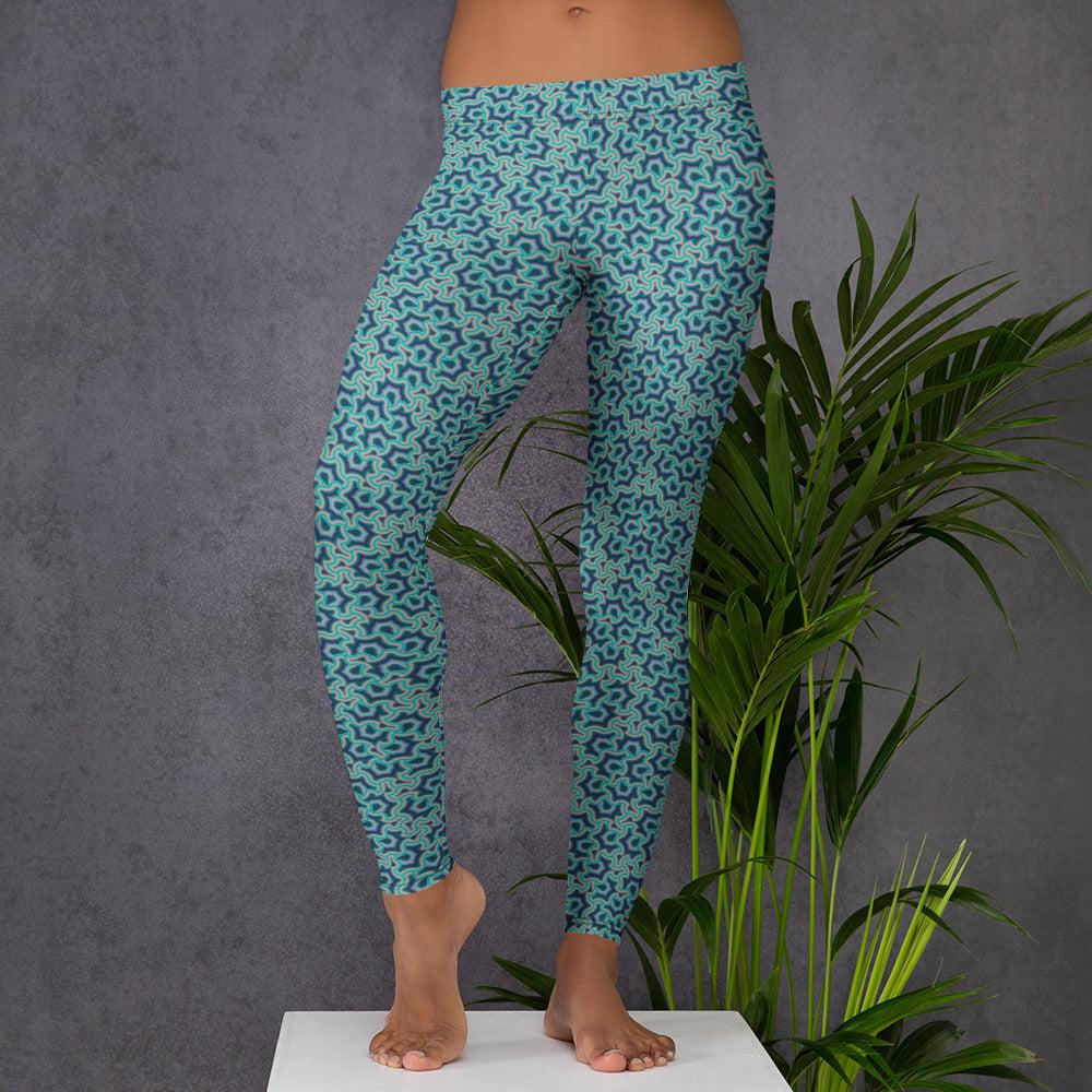 Leggings Geometric Pattern Scales Blue Grey Graphic Tee – Aesthetic Look · Top Pick For Any Outfit