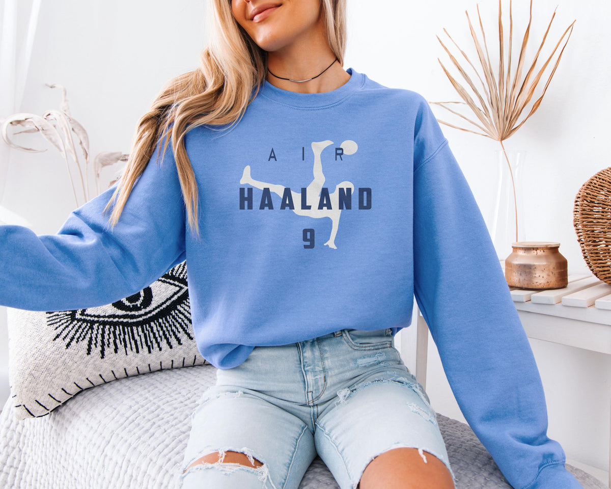 Air Haaland 9 Inspired Design Tee Manchester Soccer Football Star Player Manchester Soccer Haaland Sweatshirt Football Fans Gift Unisex Sweatshirt – Bold Style · Great Gift For Fans