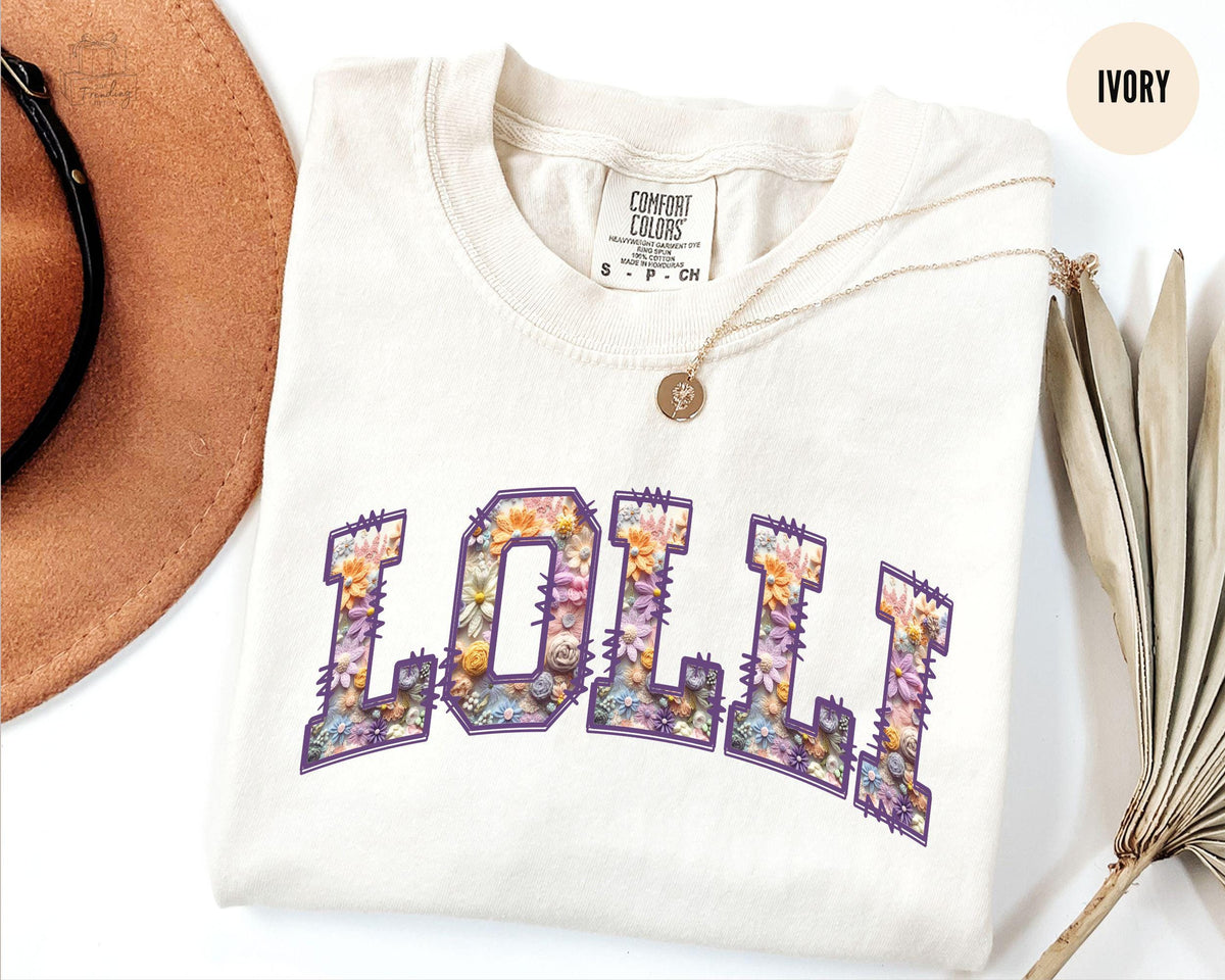 Custom Lolli Shirt Floral Grandma TShirt Personalized Mothers Day Gift Grandmother Shirts Nana Tee Grammy Mimi Shirt Graphic Tee – Feel-Good Design · Great Gift For Fans