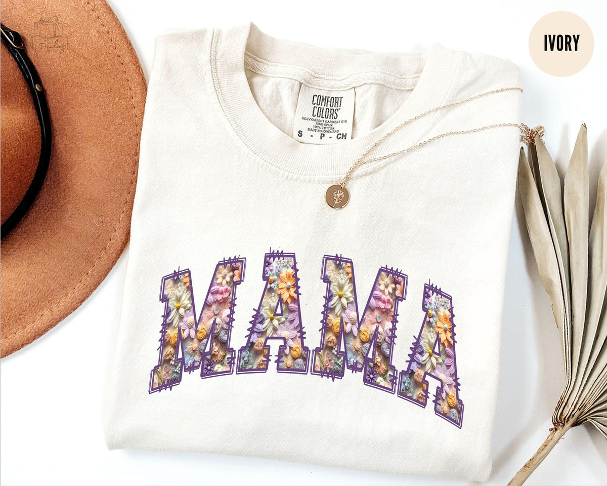 Floral Mama Shirt New Mom Gift Momma Tshirt Oversized 9039s Mom Shirt Mommy Outfits First Time Mothers Day Gifts Graphic Tee – Cozy Vibes · High-Quality Print