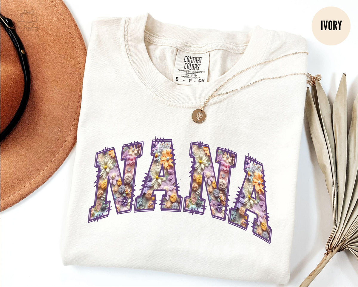 Custom Nana Tshirt Floral Nana Shirt Custom Mothers Day Gift For Grandma TShirt Cool Nana Shirt Cute Nana Shirt Graphic Tee – Aesthetic Look · High-Quality Print