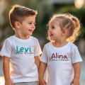 Geschwister Partnerlook T Shirts Personalisiert mit Namen Geschenk fr groe kleine Brder oder Schwestern Geburtstagsgeschenk Graphic Tee – Bold Style · High-Quality Print