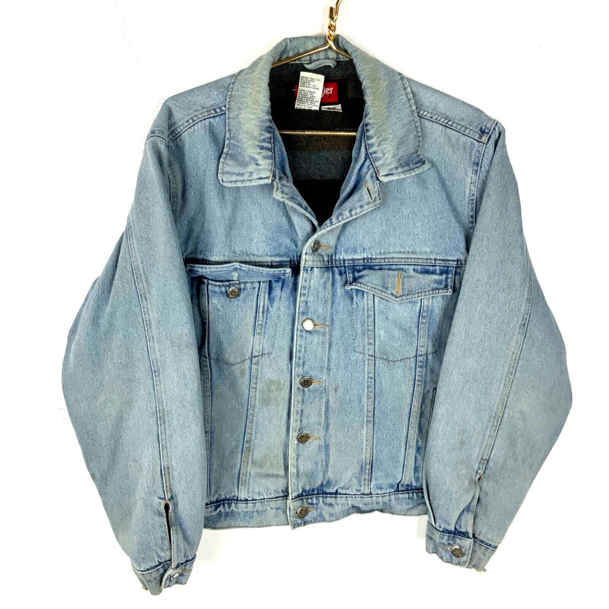 Vintage Wrangler Hero Denim Jean Jacket Medium Blue Light Wash Lined Graphic Tee – Bold Style · Perfect For Daily Wear
