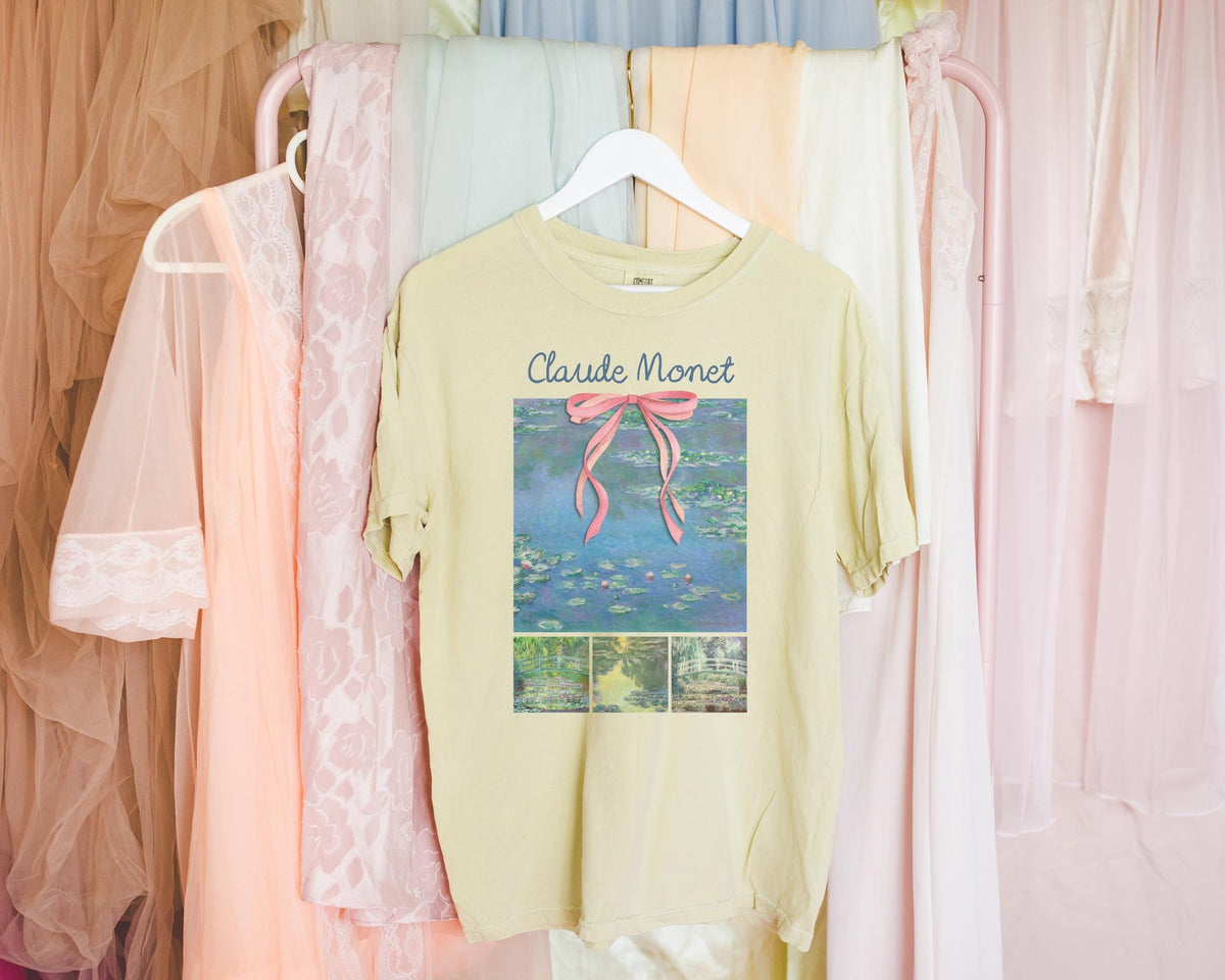 Claude Monet Water Lillies Tee Shirt Art Historian or Friend Who Loves Art European Art History French Impressionist 19th Century Artists Graphic Tee – Premium Graphic · Must-Have Style