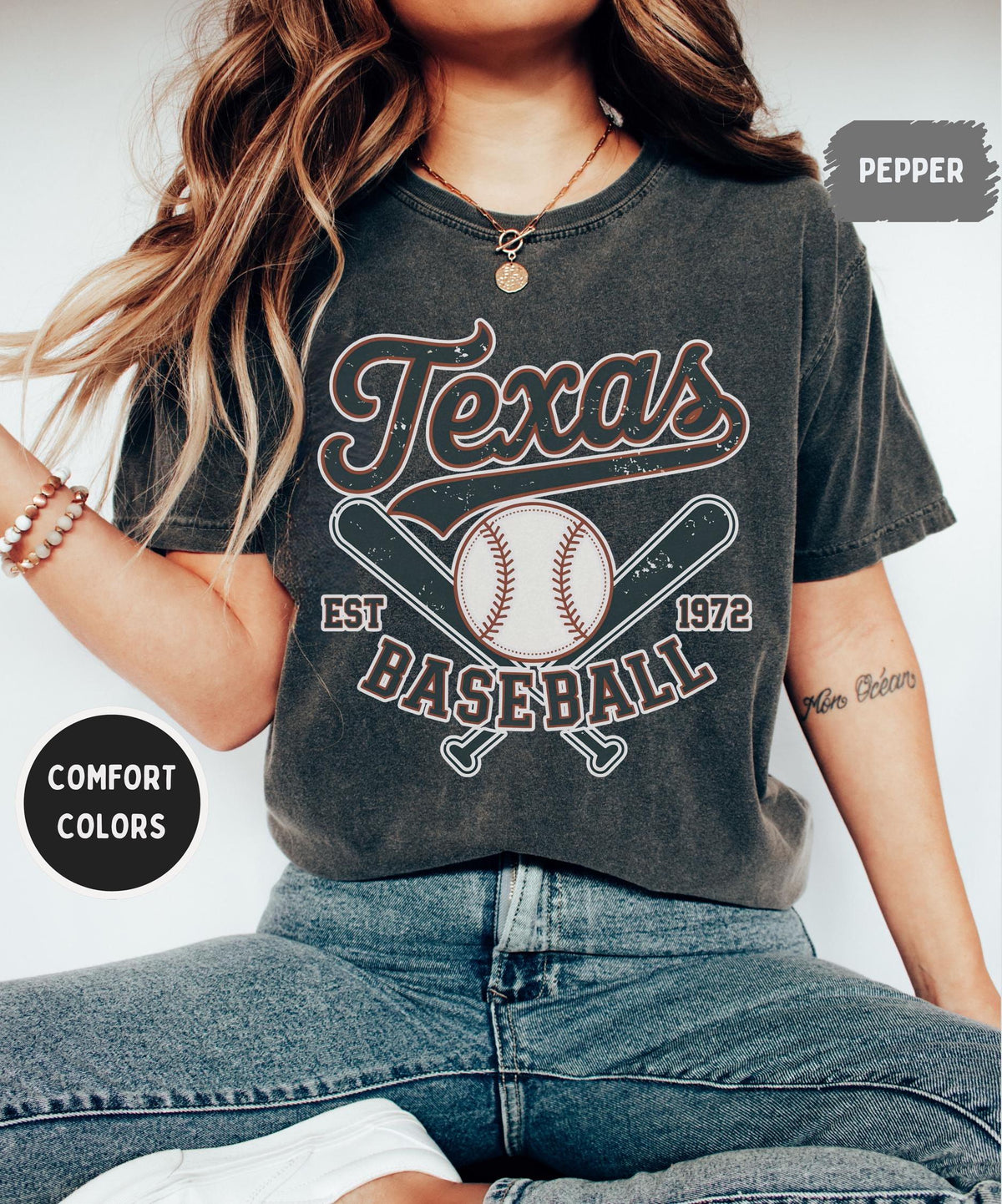 Texas Baseball Comfort Colors Tshirt Fan Apparel Sports Team Shirt Baseball Lover Gift Game Day Clothing Graphic Tee – Soft Feel · High-Quality Print