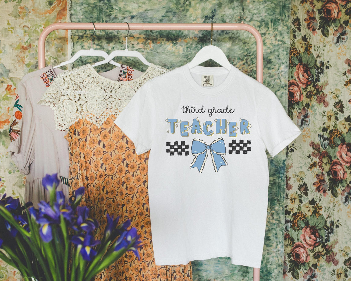 Third Grade Teacher Tee Shirt Cute Elementary Teacher Appreciation Gift for Third Grade Crew Matching Teacher Tee New Teacher Present Graphic Tee – Bold Style · Trending Graphic Apparel