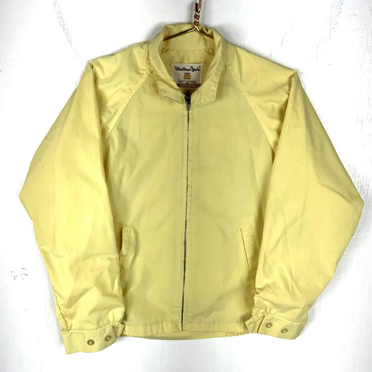 Vintage Weather Jack Windbreaker Harrington Jacket Small Yellow Full Zip 1980s Graphic Tee – Bold Style · Must-Have Style