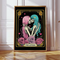 Lesbian Art Print The Lovers Tarot Card Skeleton Sapphic Poster Bisexual Dorm Decor Subtle Pride Wall Art Queer Couple Anniversary Gift Graphic Tee – Aesthetic Look · High-Quality Print