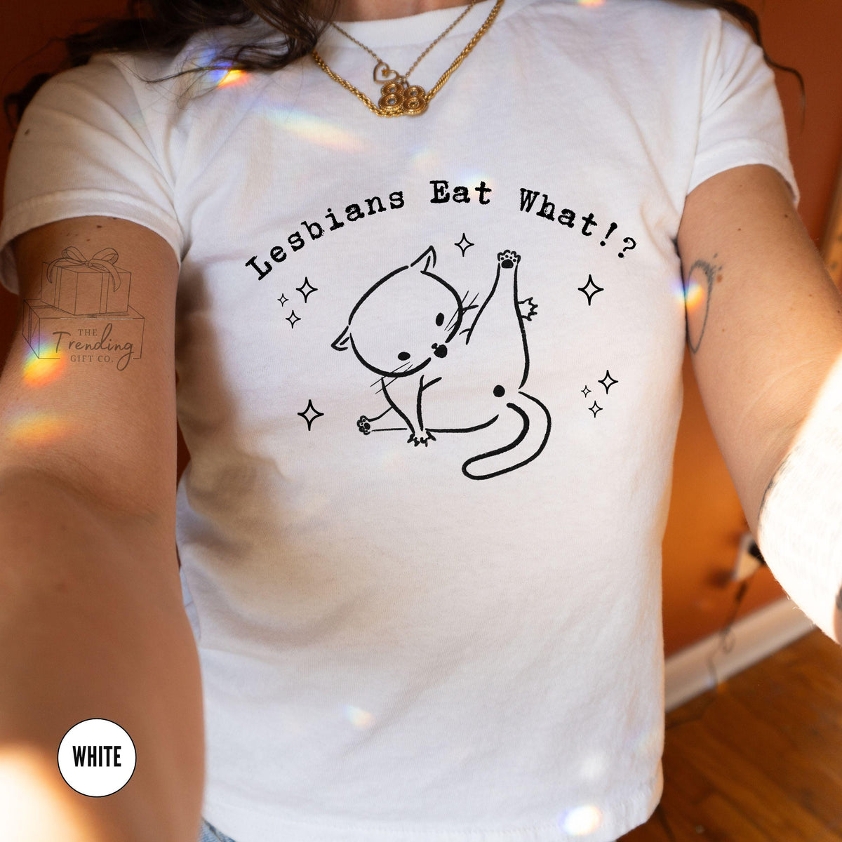 Subtle Lesbian Baby Tee Lesbians Eat What Sapphic Shirt WLW Gift Ideas Femme Pride Month Cat Tee Queer Fashion Bisexual BabyTee Graphic Tee – Everyday Comfort · High-Quality Print