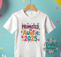 Promoted To Auntie 2025 Baby Announcement Tshirt New Family Member Shirt Auntie Gift Pregnancy Reveal Godmother Aunt T Shirt 1183 Graphic Tee – Everyday Comfort · Top Pick For Any Outfit