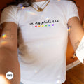 Subtle Pride Baby Tee Lesbian Era Shirt Rainbow Hearts WLW Femme TShirt Vintage Queer Fashion Bisexual Gay Love Babytee Pride Merch Graphic Tee – Soft Feel · Perfect For Daily Wear