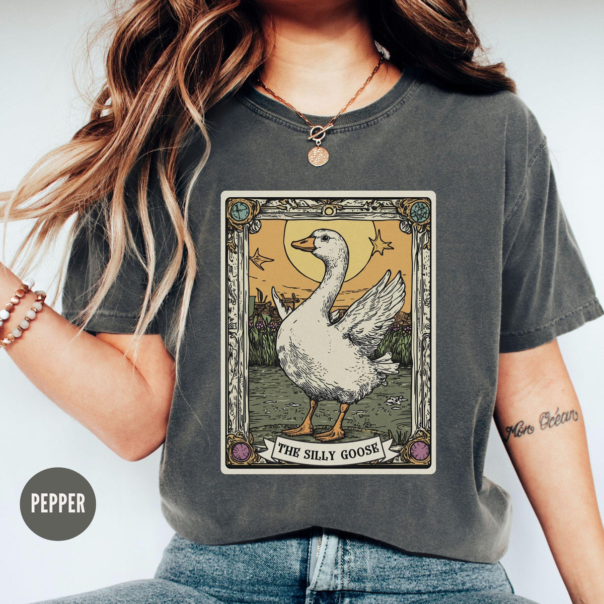 Silly Goose Tarot Card Shirt Meme Graphic Tee Funny Goose Lover Gift Silly Goose on The Loose TShirt Funny Shirt Gift Graphic Tee – Premium Graphic · High-Quality Print