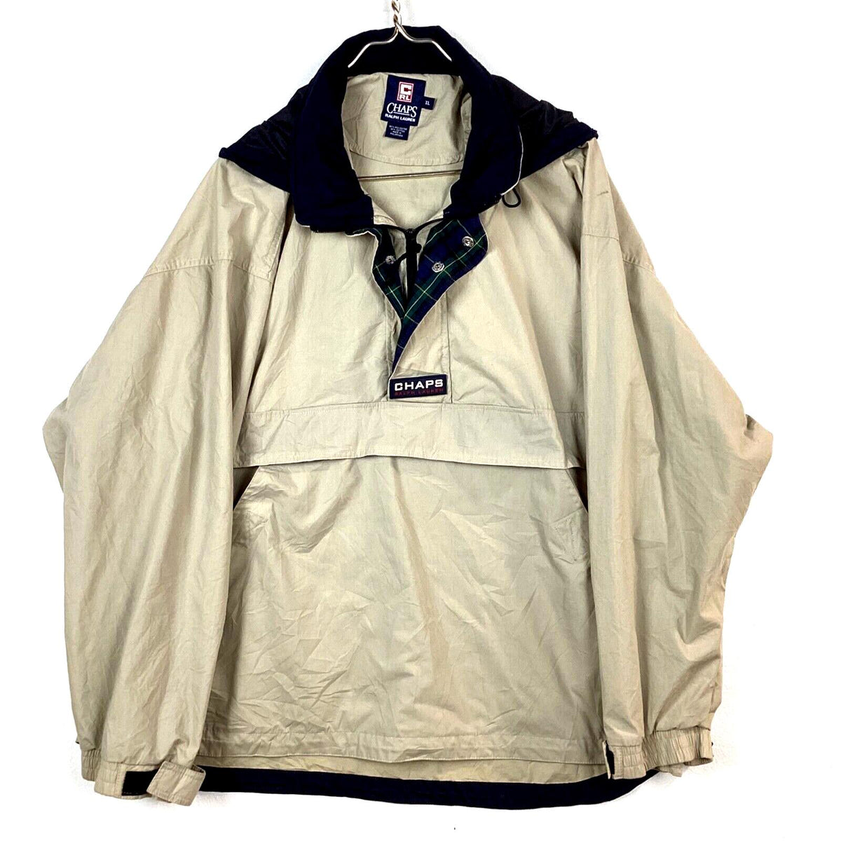 Vintage Chaps Ralph Lauren Windbreaker Jacket Size XL White Hooded Halfzip 90s Graphic Tee – Aesthetic Look · Trending Graphic Apparel