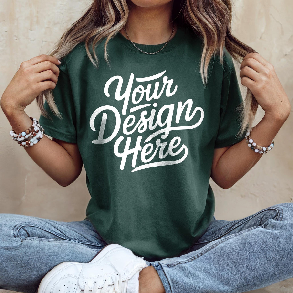Forest Green Bella Canvas 3001 Shirt Mockup T shirt Mockup 3001 Bella Canvas Shirt Model Mockup T Shirt Mockup Bella Canvas Forest Green Graphic Tee – Cozy Vibes · Perfect For Daily Wear