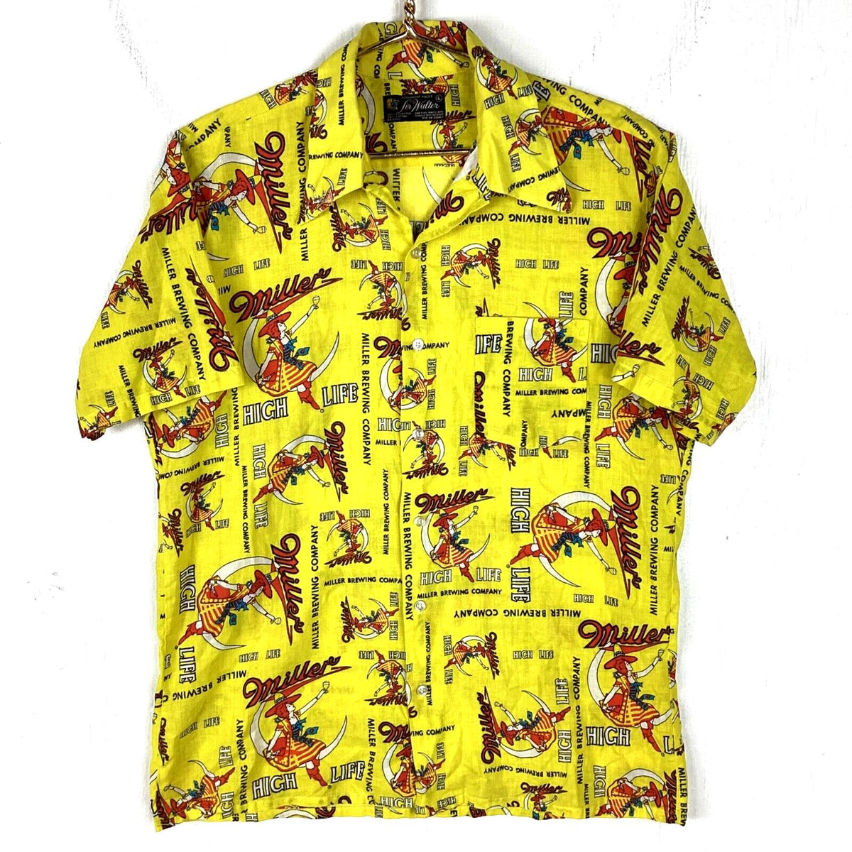 Vintage Miller High Life 1970s Shirt Large Yellow Button Up Made Usa Sir Walter Graphic Tee – Warm & Stylish · Must-Have Style