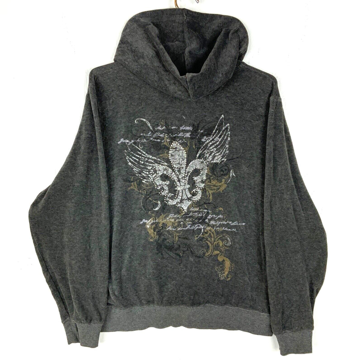 Y2K French Laundry Women39s Sweatshirt Hoodie Size 2XL Gray Full Zip Studded Hoodie – Everyday Comfort · High-Quality Print