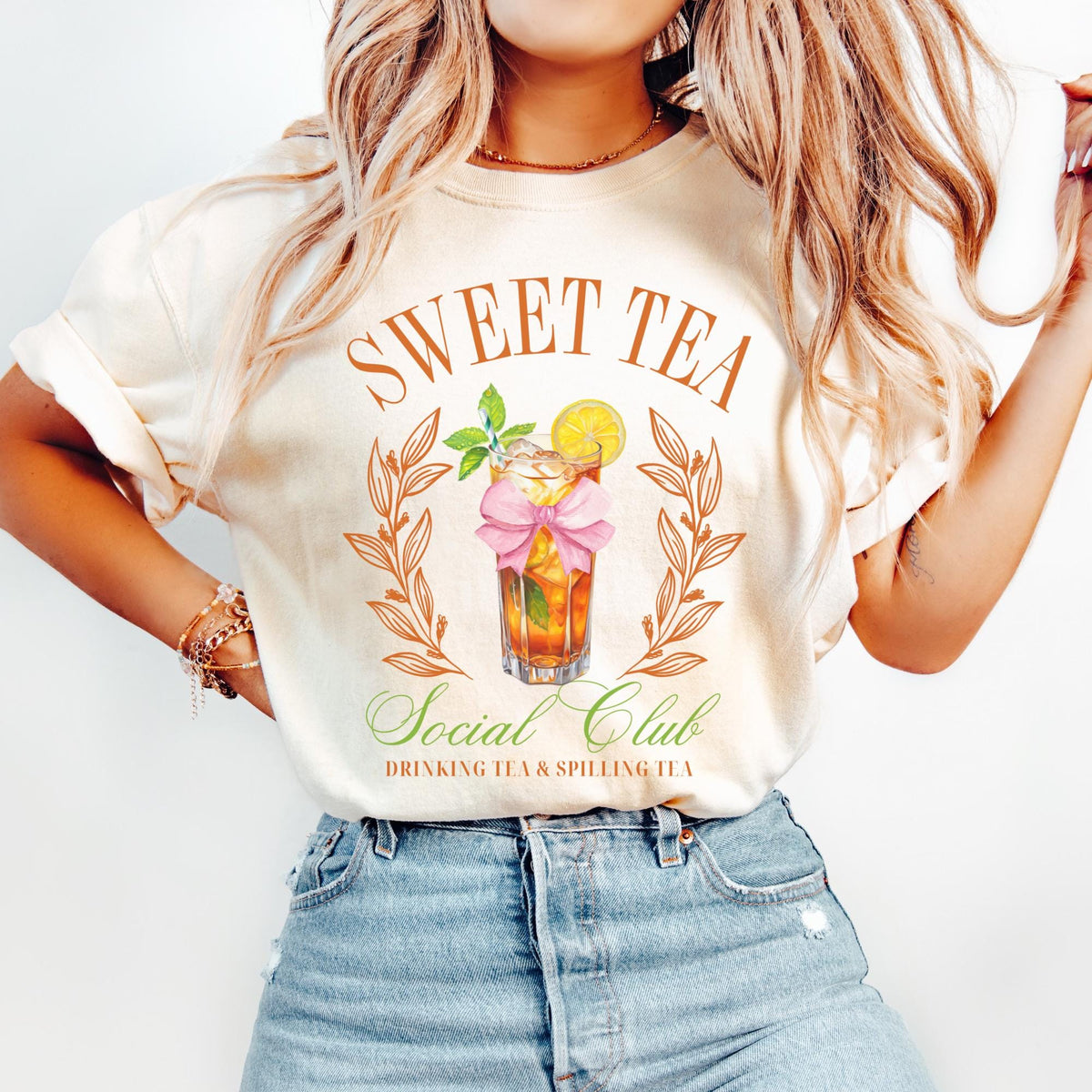 Sweet Tea Social Club Sweet Tea Shirt Southern Bred shirt Southern Girl Shirt Gift for Mom Sweet Tea Drinker Gift Graphic Tee – Aesthetic Look · Top Pick For Any Outfit
