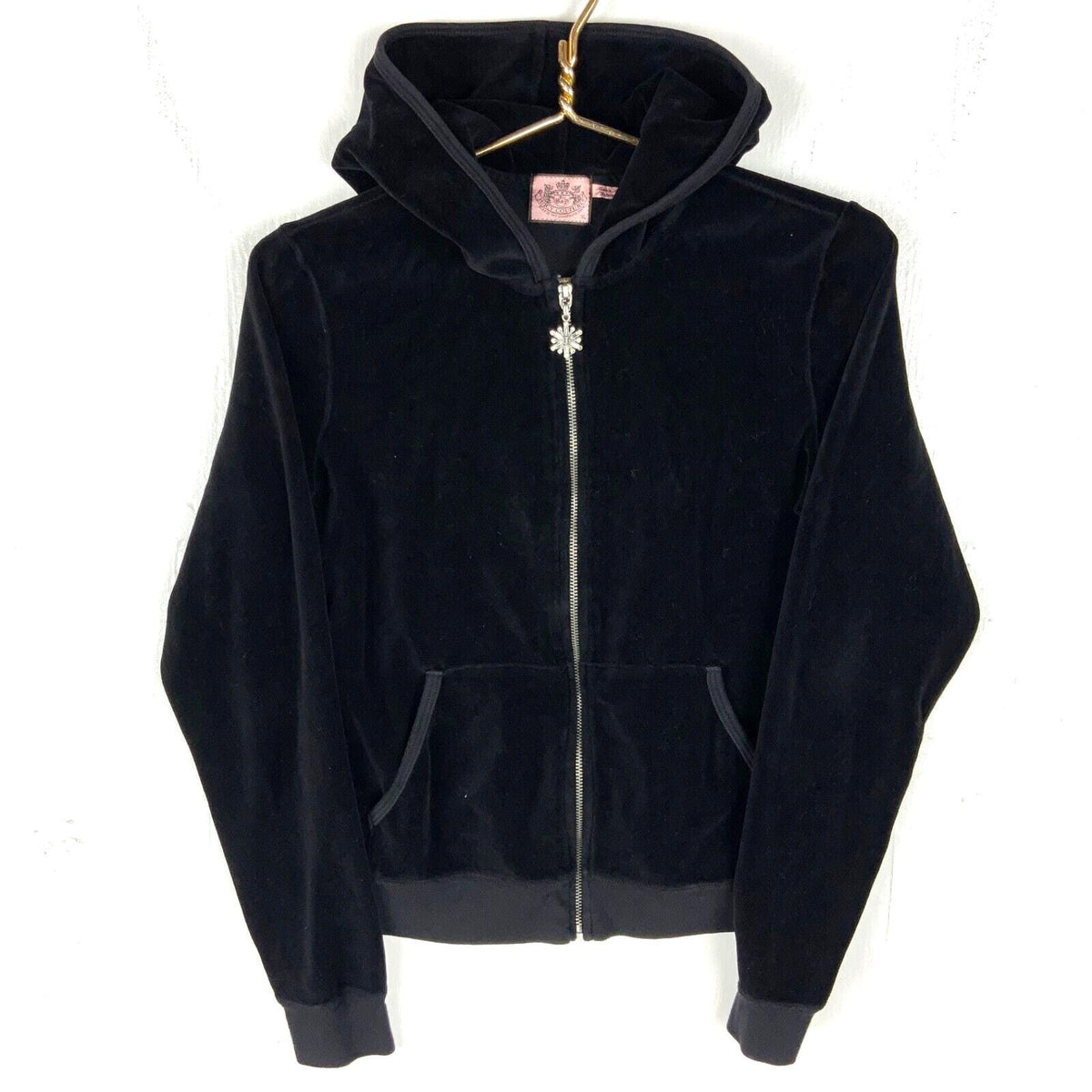 Juicy Couture Velour Women39s Sweatshirt Hoodie XL Black Full Zip Y2k Hoodie – Warm & Stylish · Top Pick For Any Outfit