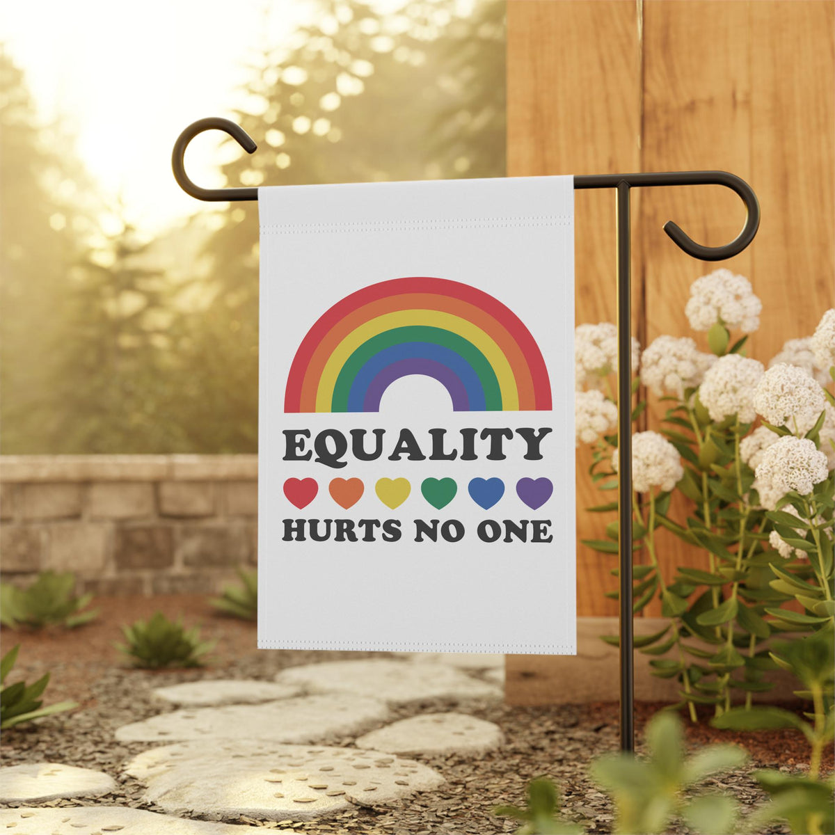 Equality Hurts No One Pride Flag LGBTQ Flag Fuck Trump Anti Maga Anti Christian Nationalism FAFO Gay Flag Graphic Tee – Easygoing Wear · Perfect For Daily Wear