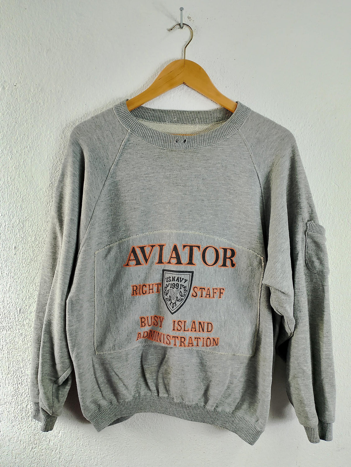 Vintage us navy aviator crewneck sweatshirt Medium Sweatshirt – Aesthetic Look · High-Quality Print