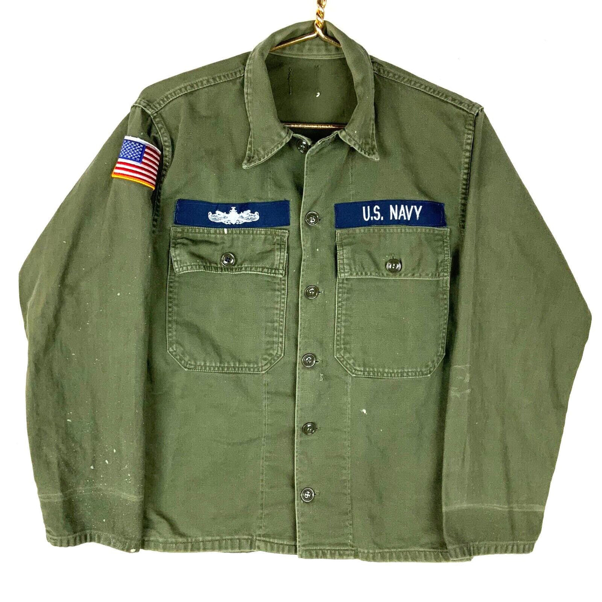 Vintage US Navy Og107 Button Up Shirt Small Long Sleeve VietnamEra Distressed Graphic Tee – Cozy Vibes · Must-Have Style