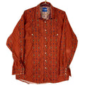 Vintage 1980s Wrangler Western Shirt 2XL Brown Snap Button Long Sleeve Aztec Graphic Tee – Soft Feel · Top Pick For Any Outfit