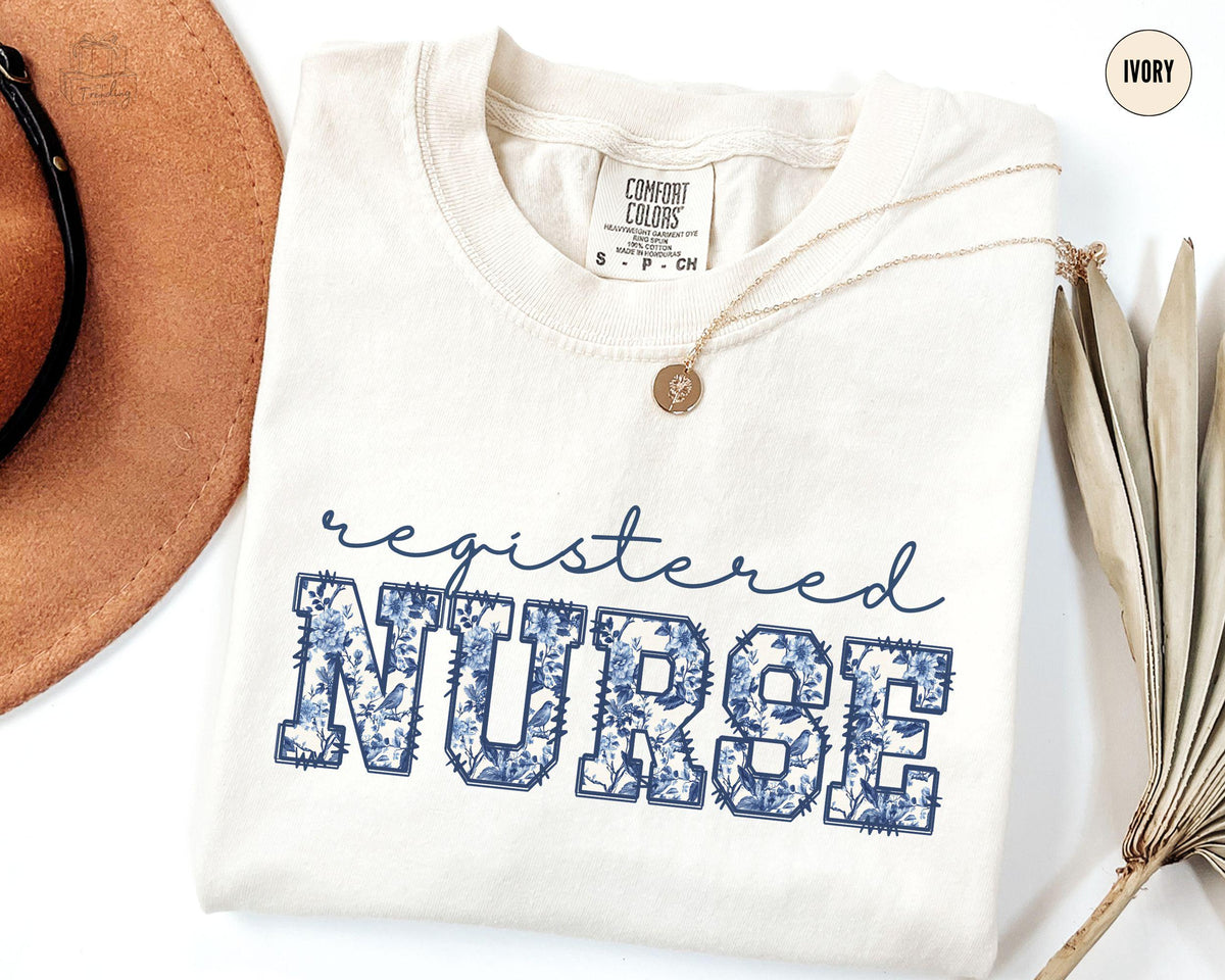 Registered Nurse Shirt Toile De Jouy Nurse Tee Chinoiserie Future Nursing Student Graduation GiftNurse Week TShirt Graphic Tee – Soft Feel · Must-Have Style