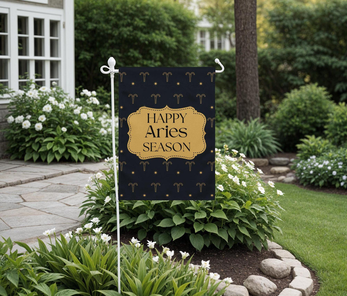 Aries Zodiac Garden Flag Gift For Aries Astrology Yard Flag Zodiac Lawn Decor Aries Yard Art Garden Decor Aries Outdoor Decor Aries Graphic Tee – Aesthetic Look · High-Quality Print