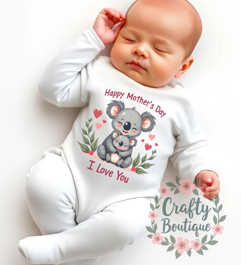 First Mother39s Day Mothers Day Gift Idea Newborn Baby Grow 1st Mother Day Baby Shower I Love Mum Sleepsuit Mum Baby Tee Bib 1142 Graphic Tee – Everyday Comfort · Trending Graphic Apparel