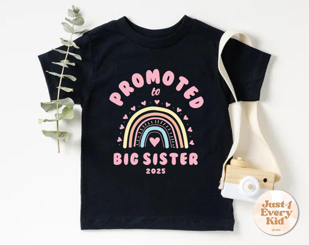 Promoted to Big Sister Shirt 2025 Baby Announcement Gift for Big Sister Big Sister Toddler Shirt New Big Sister T Shirt Big Sis To Be Graphic Tee – Cozy Vibes · Perfect For Daily Wear