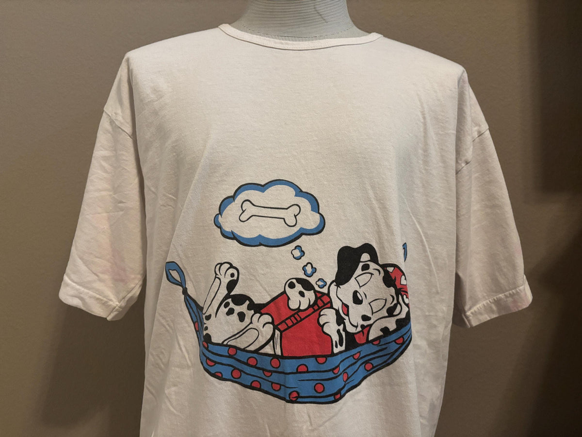 Vintage 90s Dalmatian Dog Dreaming Cute Nightgown Tshirt XXL Graphic Tee – Aesthetic Look · Perfect For Daily Wear