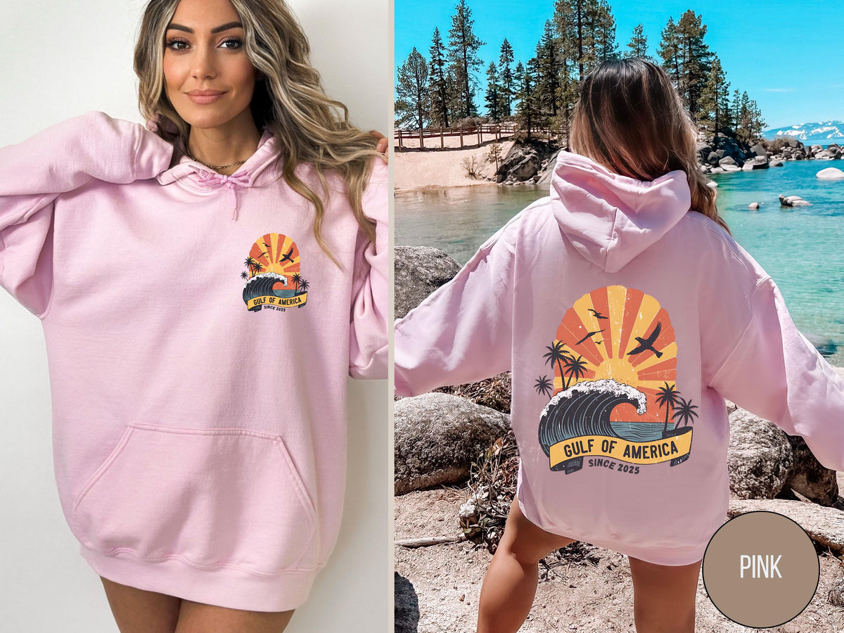 Gulf of America Sweatshirt USA Ocean Hoodie Coastal Vibes Pullover American Nautical Jumper United States Seaside Hooded Top Patriotic Hoodie – Everyday Comfort · Great Gift For Fans