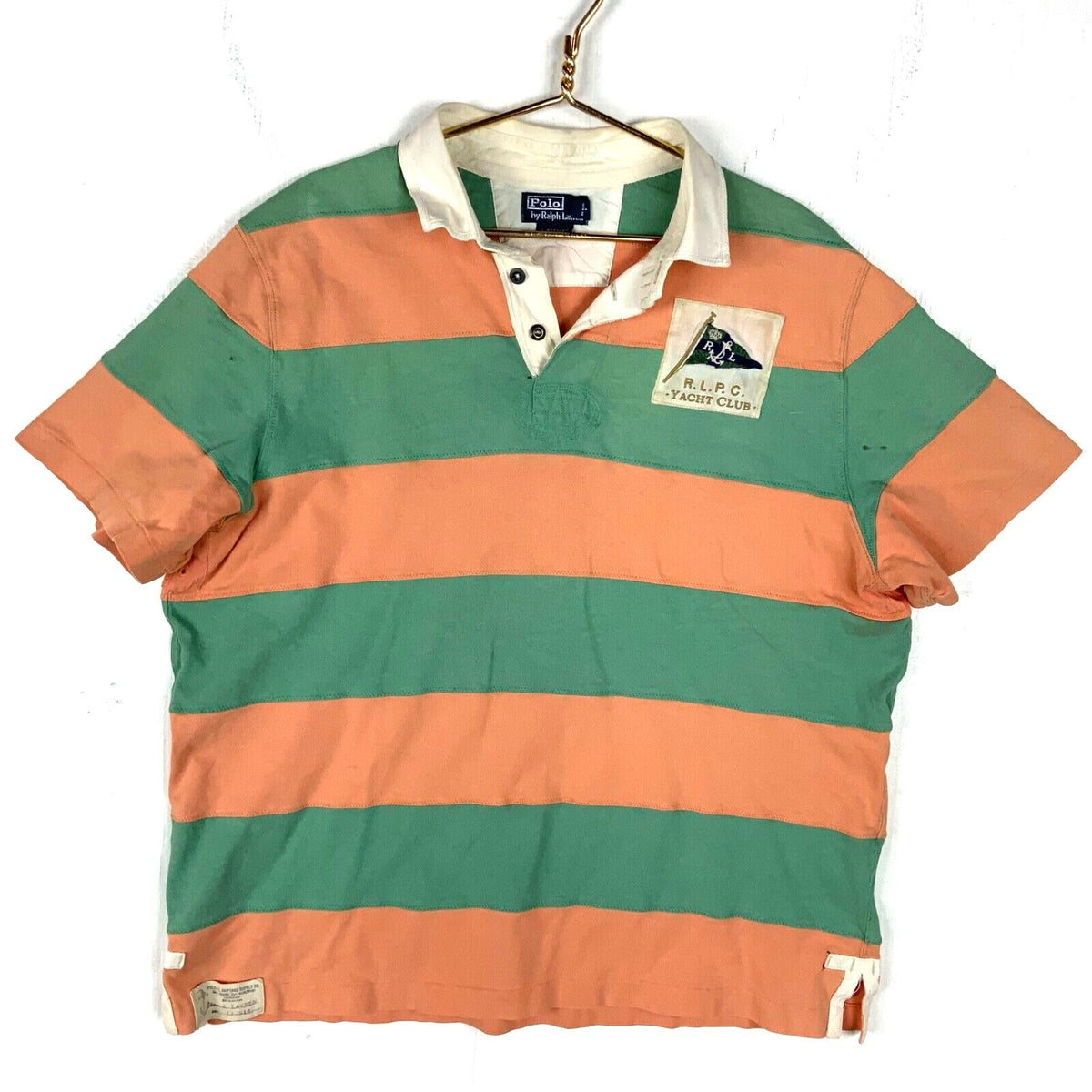 Vintage Polo Ralph Lauren Polo Shirt 2XL Henley Striped Short Sleeve Yacht Club Graphic Tee – Fan Favorite · Must-Have Style