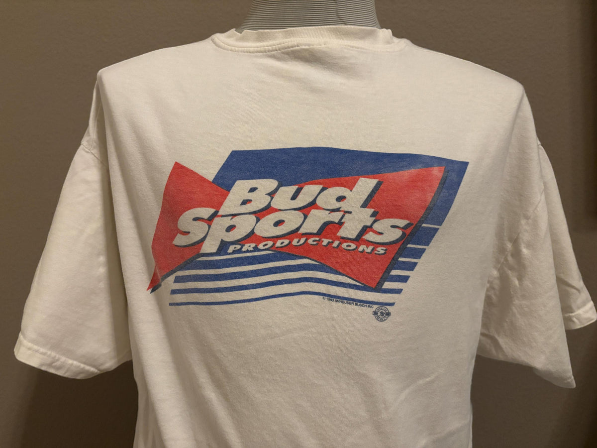 Vintage 90s Bud Sports Productions Budweiser Beer 1993 Tshirt XL Graphic Tee – Warm & Stylish · Perfect For Daily Wear