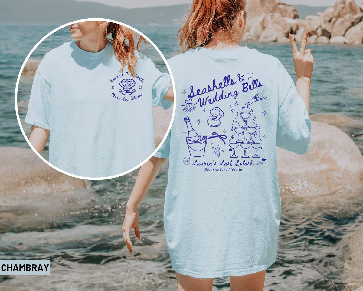 Seashells and Wedding Bells Bachelorette ShirtsBeach Bach TshirtCustom Coastal Bachelorette ShirtPersonalized Bridal Party Girls Trip Tee Graphic Tee – Easygoing Wear · Trending Graphic Apparel