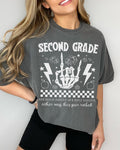 Last Day of School Second Grade Shirt This Year Rocked Cute Rocker Skeleton Shirt Second Grade Crew Teaching Assistant Class Dismissed Graphic Tee – Fan Favorite · Must-Have Style