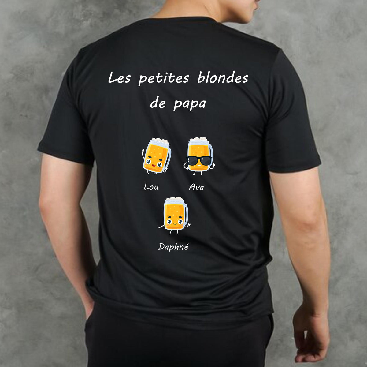 T Shirt Personnalis quotLes Petites Blondes de Papaquot Cadeau personnalis papa fte des pres anniversaire papa Graphic Tee – Bold Style · Top Pick For Any Outfit