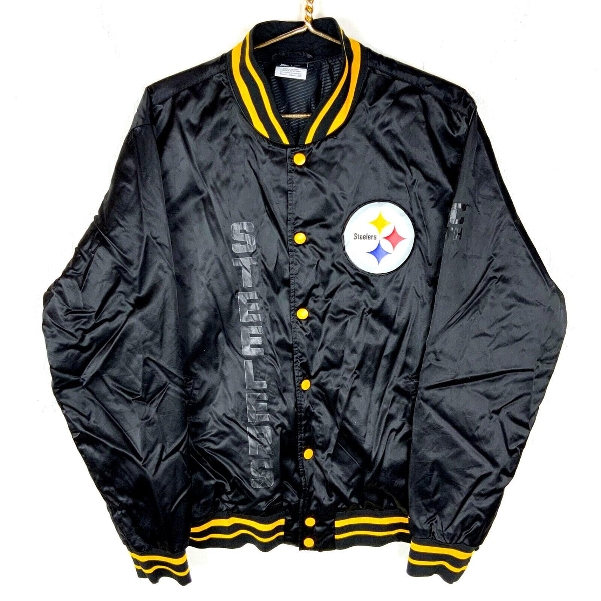 Pittsburgh Steelers Nike Jacket XL Satin Black Nfl Snap Button Graphic Tee – Easygoing Wear · Top Pick For Any Outfit