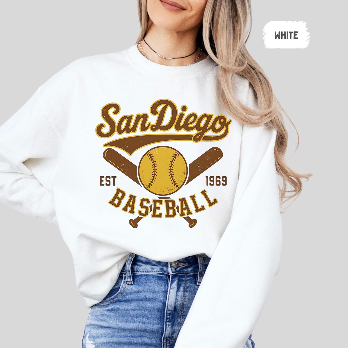 San Diego Baseball Sweatshirt Sports Team Gift Athletic Crewneck Baseball Fan Apparel Baseball Team Merch Baseball Mom Dad Gift Sweatshirt – Everyday Comfort · Perfect For Daily Wear