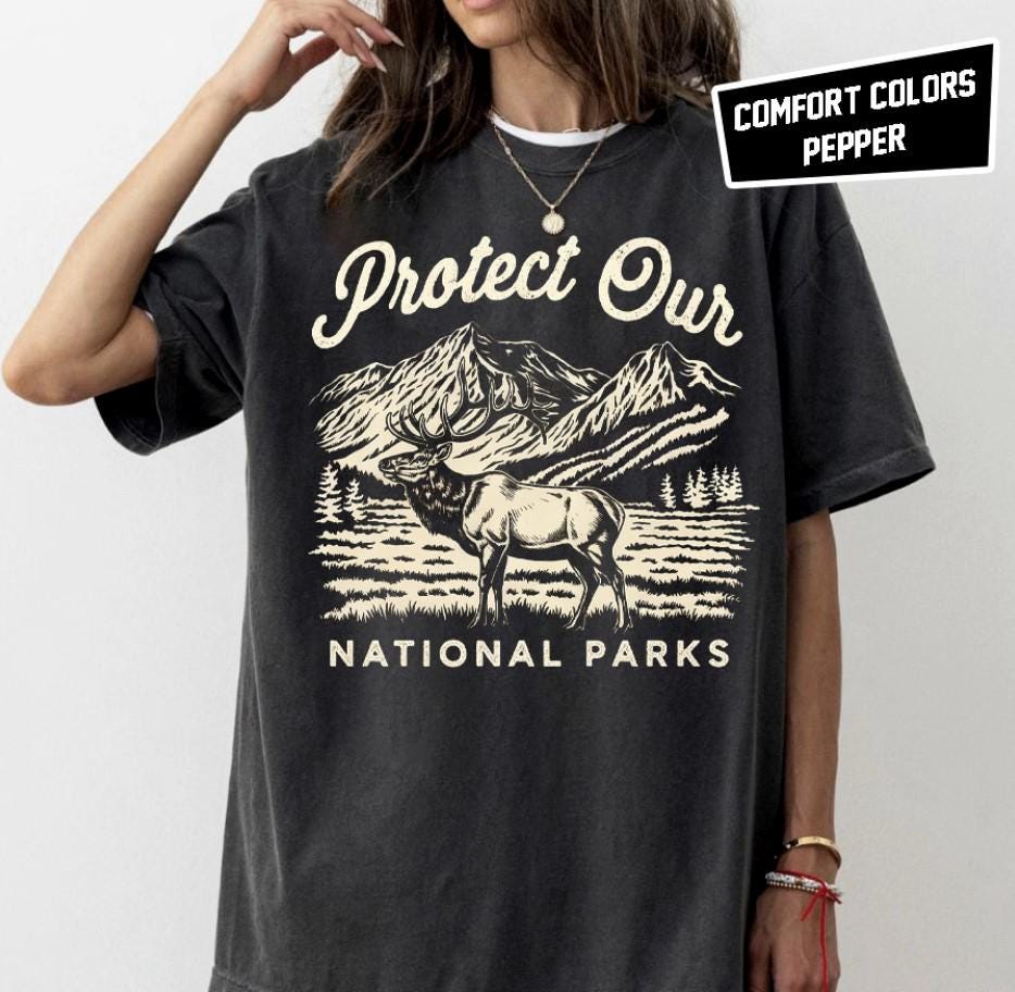 Retro Protect Our National Parks Shirt Parks Over Profit Granola Girl Shirt Nature Lover Gifts Camping Crew Tee For Her Graphic Tee – Warm & Stylish · High-Quality Print
