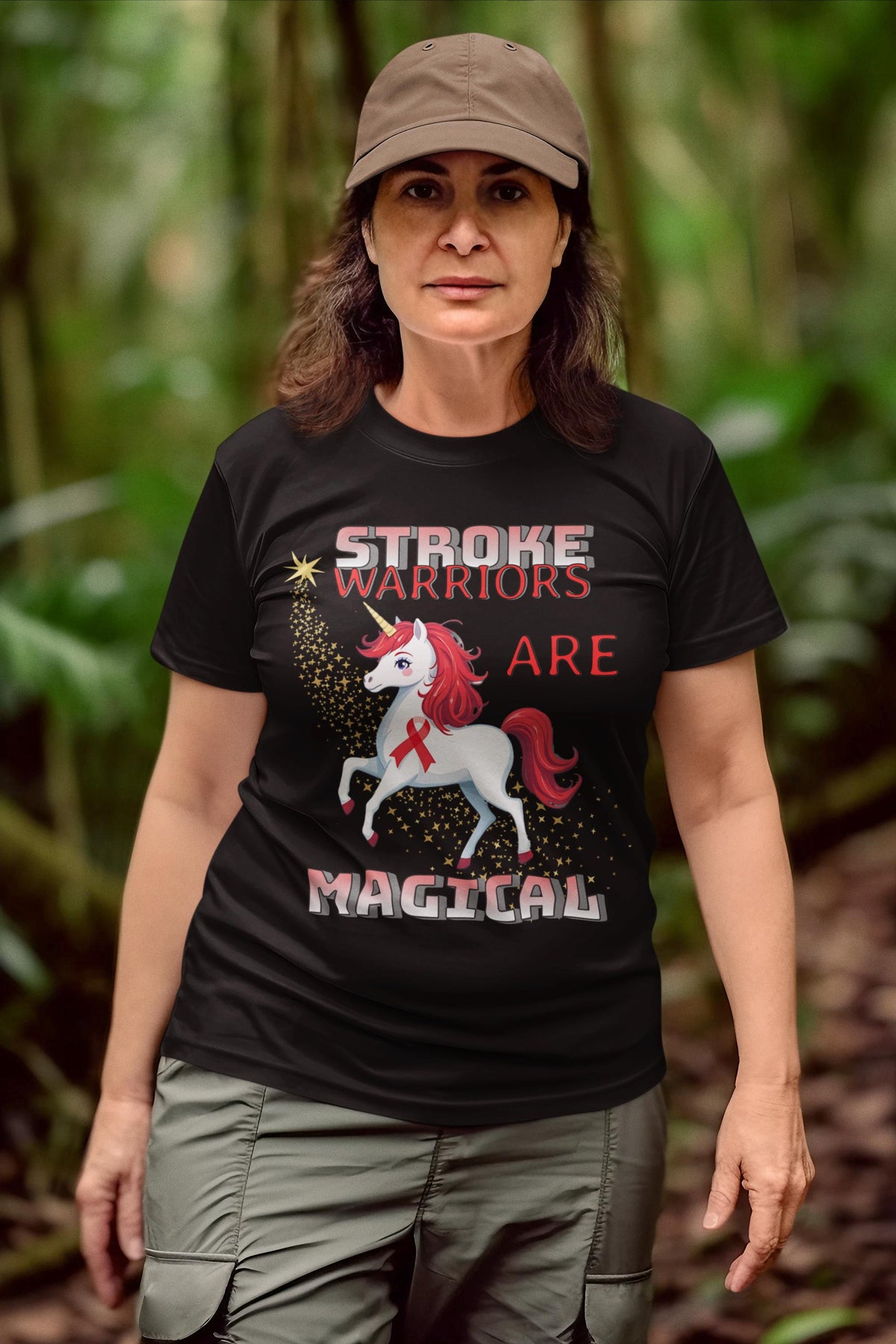 Stroke Awareness Unicorn Shirt Stroke Warrior Gift Magical Healing Artwork Survivor Merchandise Free Shipping USA Graphic Tee – Soft Feel · Trending Graphic Apparel